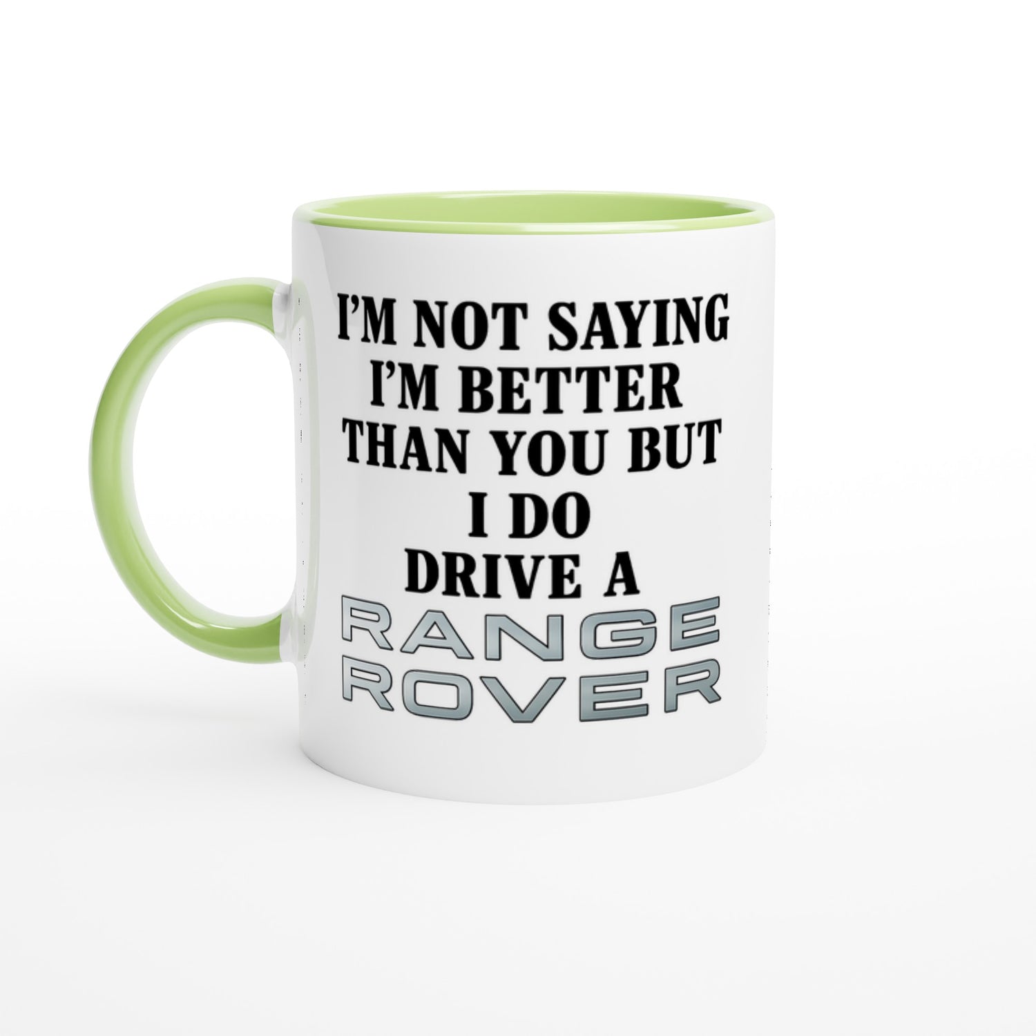 Funny Range Rover Mug – 11oz Luxury Car Driver Gift, Bold Statement Coffee Cup, Range Rover Lover Gift for Him or Her Ceramic Green