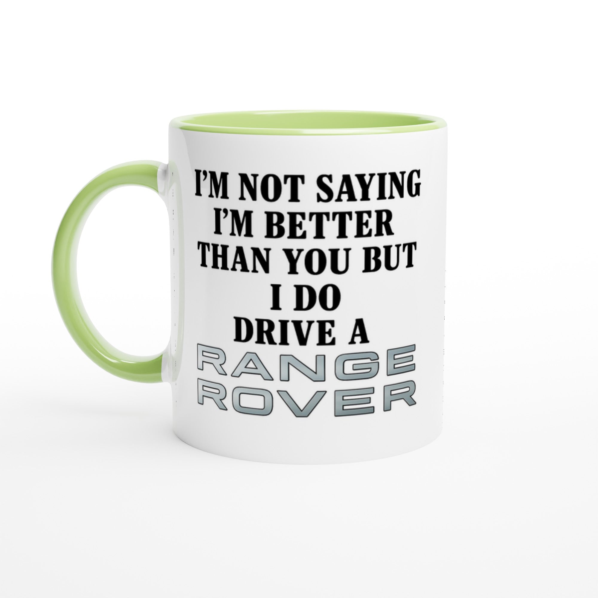 Funny Range Rover Mug – 11oz Luxury Car Driver Gift, Bold Statement Coffee Cup, Range Rover Lover Gift for Him or Her Ceramic Green