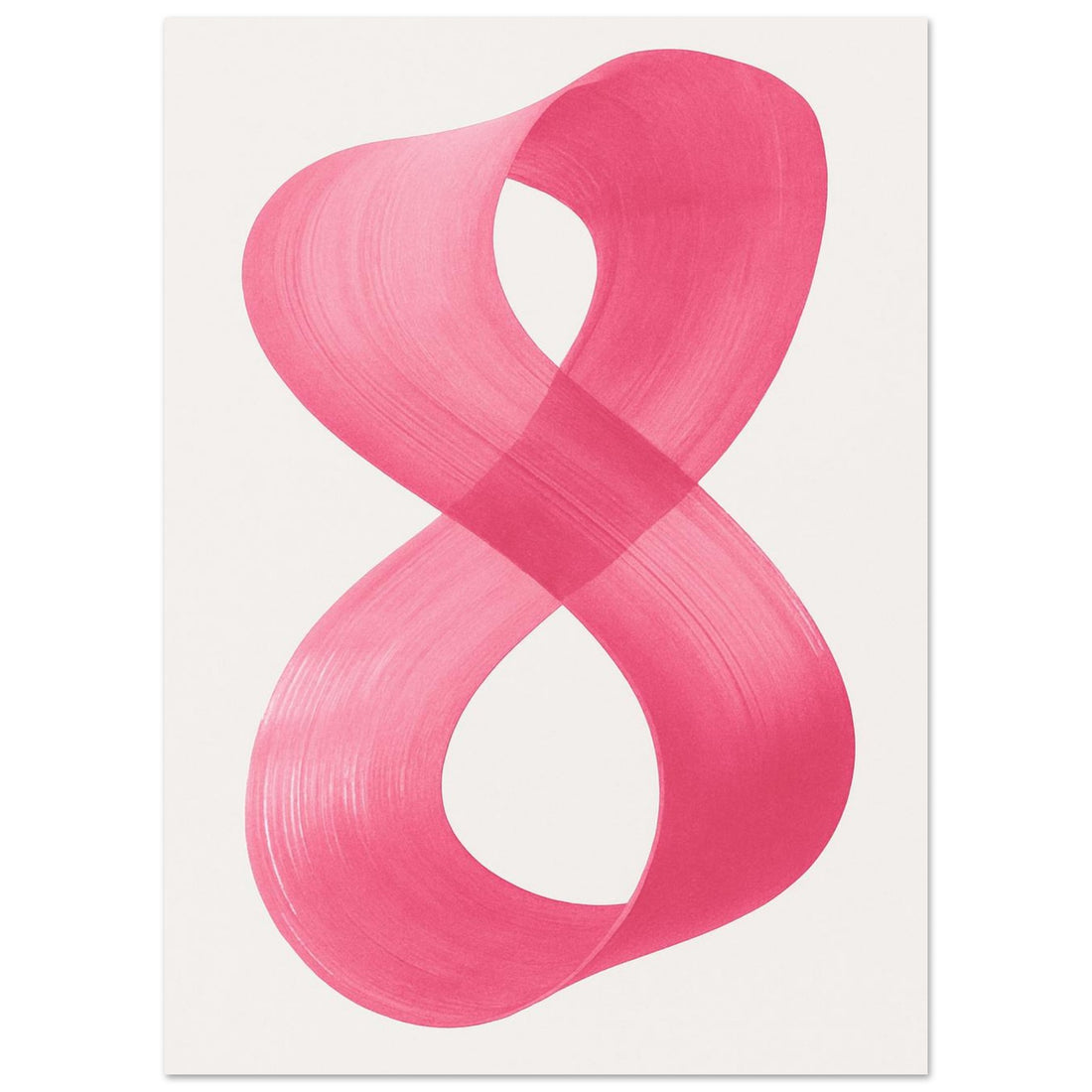 Infinity Abstract Brushstroke Art Print - Modern Minimalist Poster in Pink, Blue, Ochre, Black