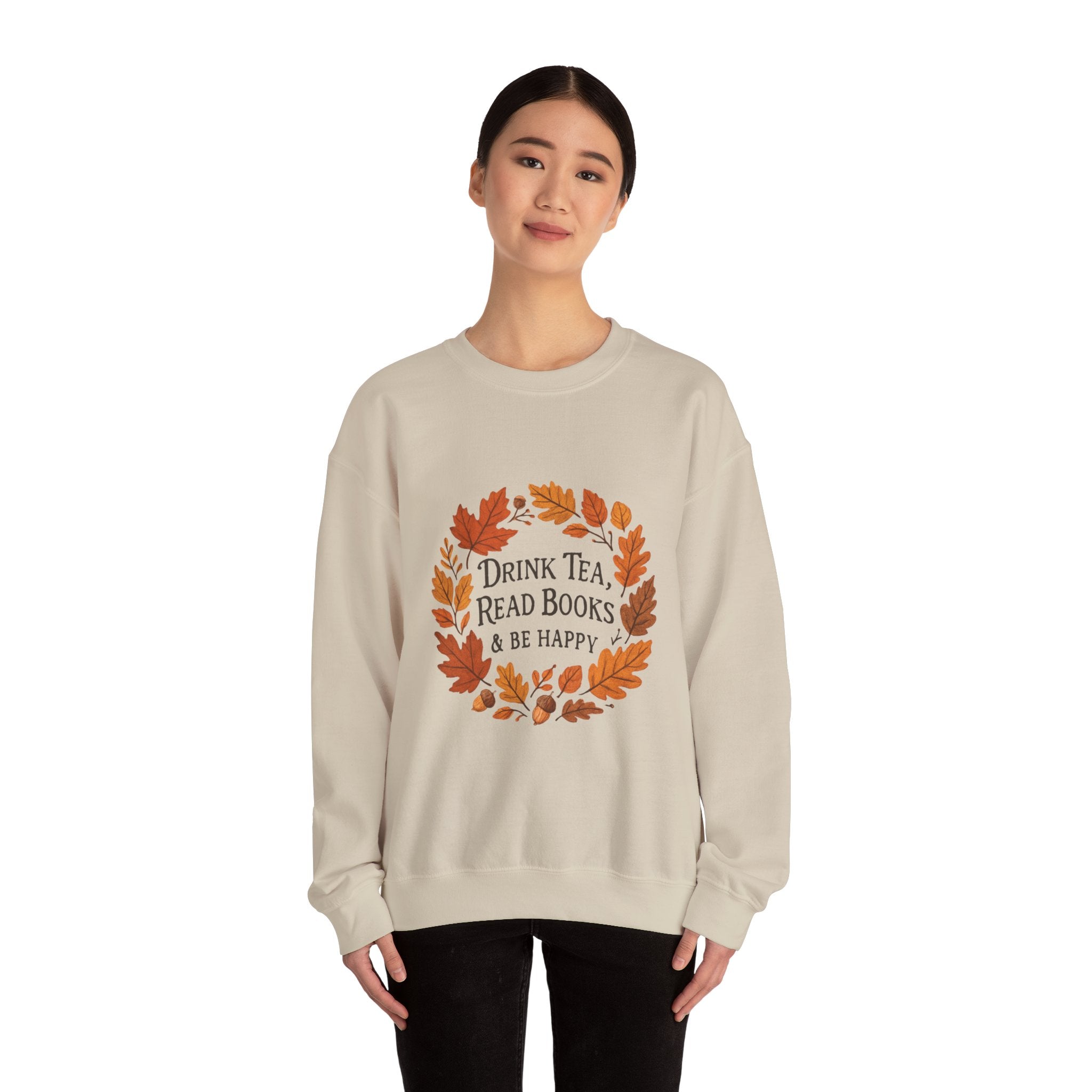 Cozy Book Lover Crewneck Sweatshirt - Fall Fashion Tea &amp; Books Apparel | Gift for Readers