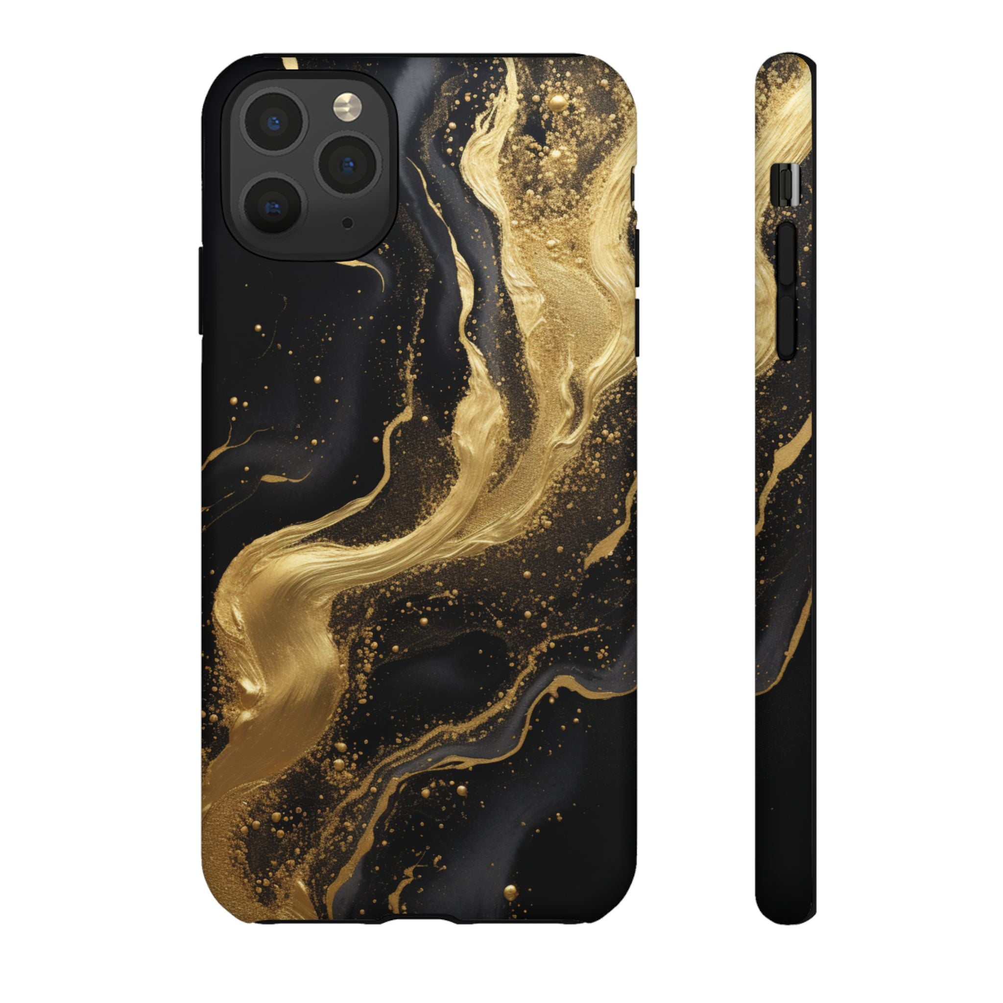 Golden Flow - Black &amp; Gold Marble Luxe Phone Case iPhone 11 Pro Max Matte