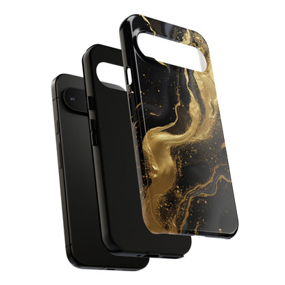 Golden Flow - Black &amp; Gold Marble Luxe Phone Case