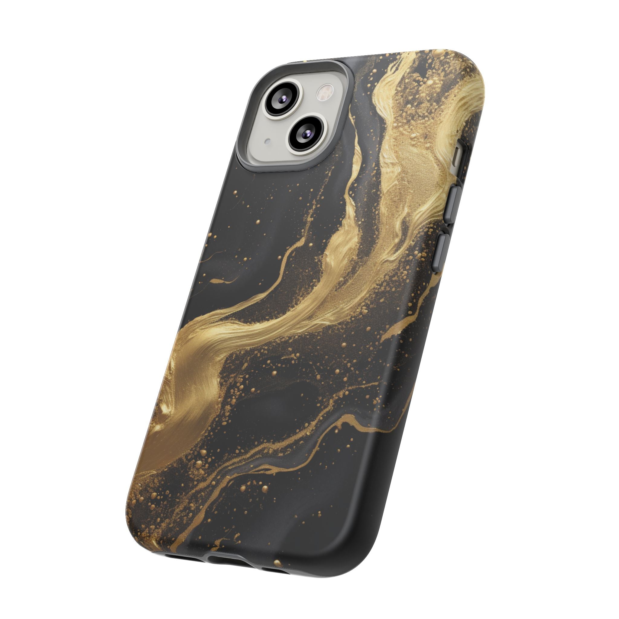 Golden Flow - Black &amp; Gold Marble Luxe Phone Case