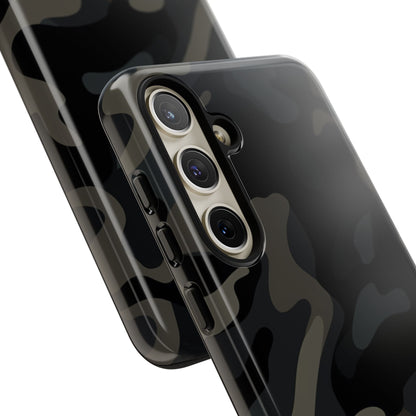 Black Camouflage Phone Case for iPhone, Samsung and Google Pixel
