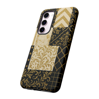 Phone Case, Luxury Black and Gold Festive Design for Christmas Gift, Holiday Decor, Tough Cases, Winter Celebration, Elegant iPhone Cover