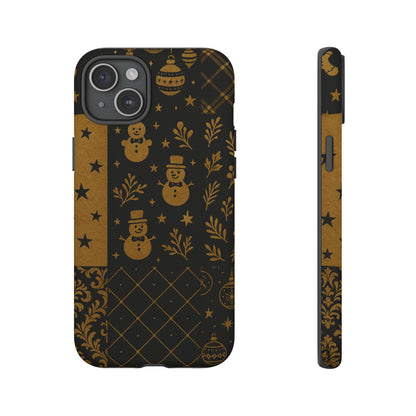 Black Festive Phone Case | Christmas Gift | Holiday Decor | Snowman Design | Tough Cases | Winter Celebration iPhone 15 Plus Matte