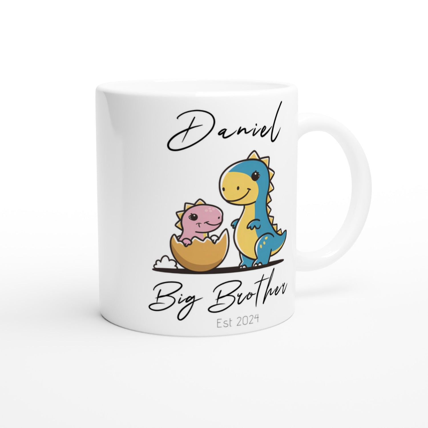 Customisable Dinosaur Big Brother Mug - Name Printed siblings Coffee Cup, Big Brother Cup, Tea Mug, Pregnancy Announcement, 11oz