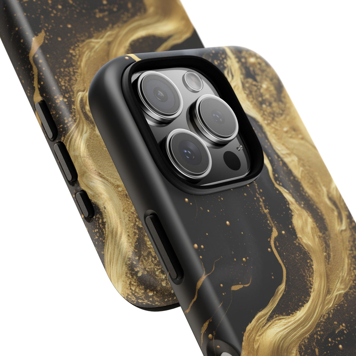 Golden Flow - Black &amp; Gold Marble Luxe Phone Case