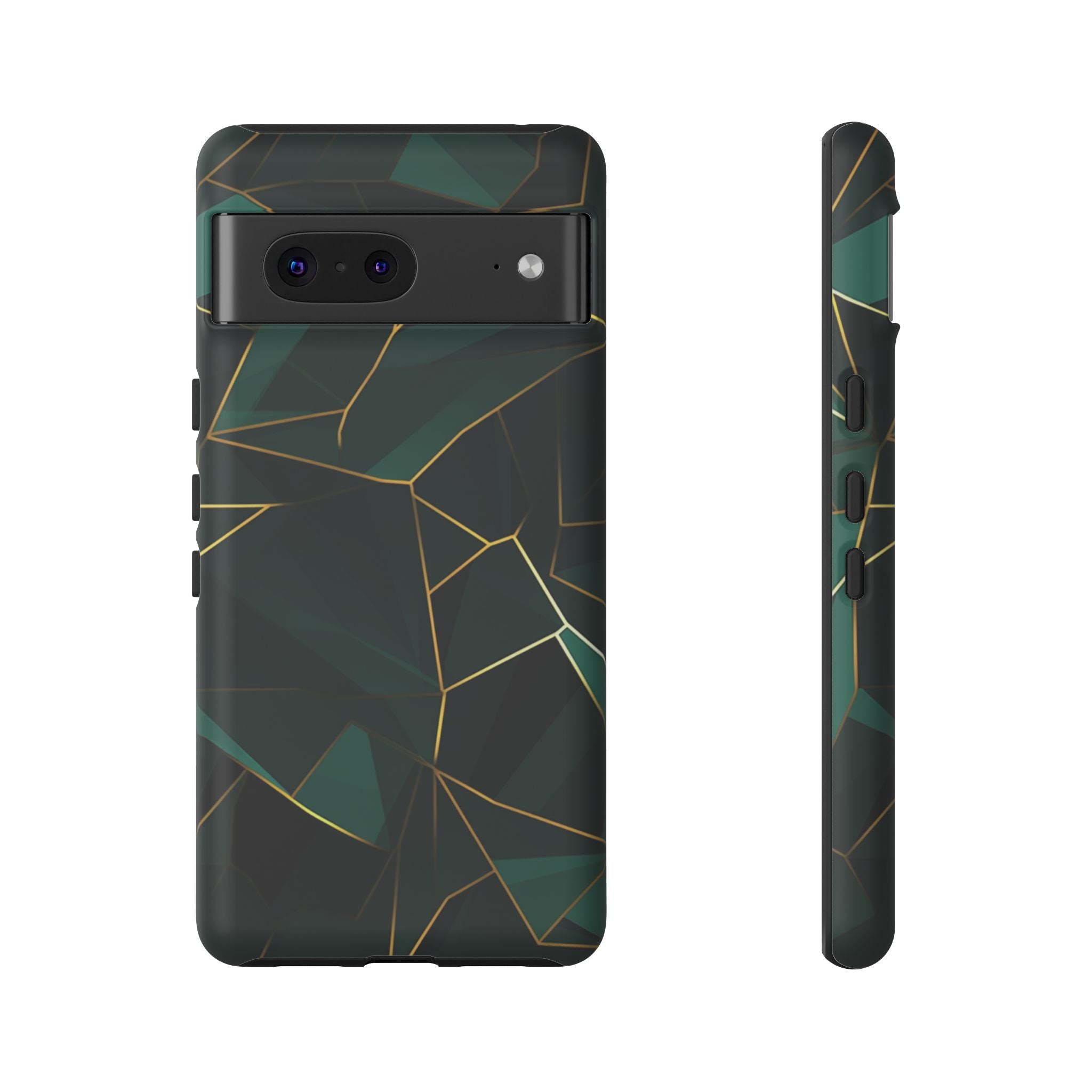 Emerald Veil - Geometric Luxe Phone Case Google Pixel 7 Matte