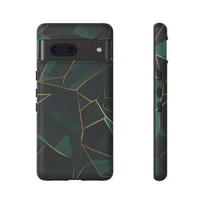 Emerald Veil - Geometric Luxe Phone Case Google Pixel 7 Matte