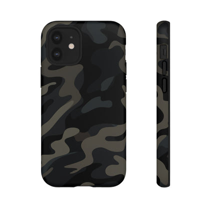Black Camouflage Phone Case for iPhone, Samsung and Google Pixel iPhone 12 Mini Matte