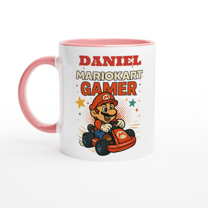 Custom Mario Kart Gamer Mug – Funny Gift for Gamers – 11oz Coffee Cup Ceramic Pink