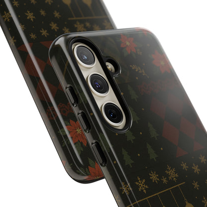 Black Luxury Phone Case for Christmas Festive Season - Tough design