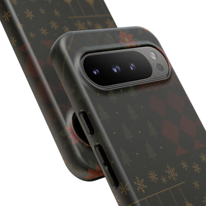 Black Luxury Phone Case for Christmas Festive Season - Tough design