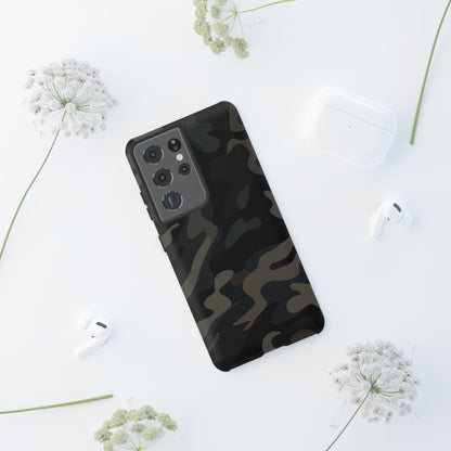Black Camouflage Phone Case for iPhone, Samsung and Google Pixel