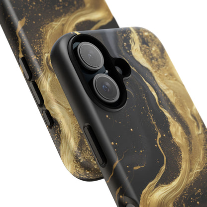 Golden Flow - Black &amp; Gold Marble Luxe Phone Case