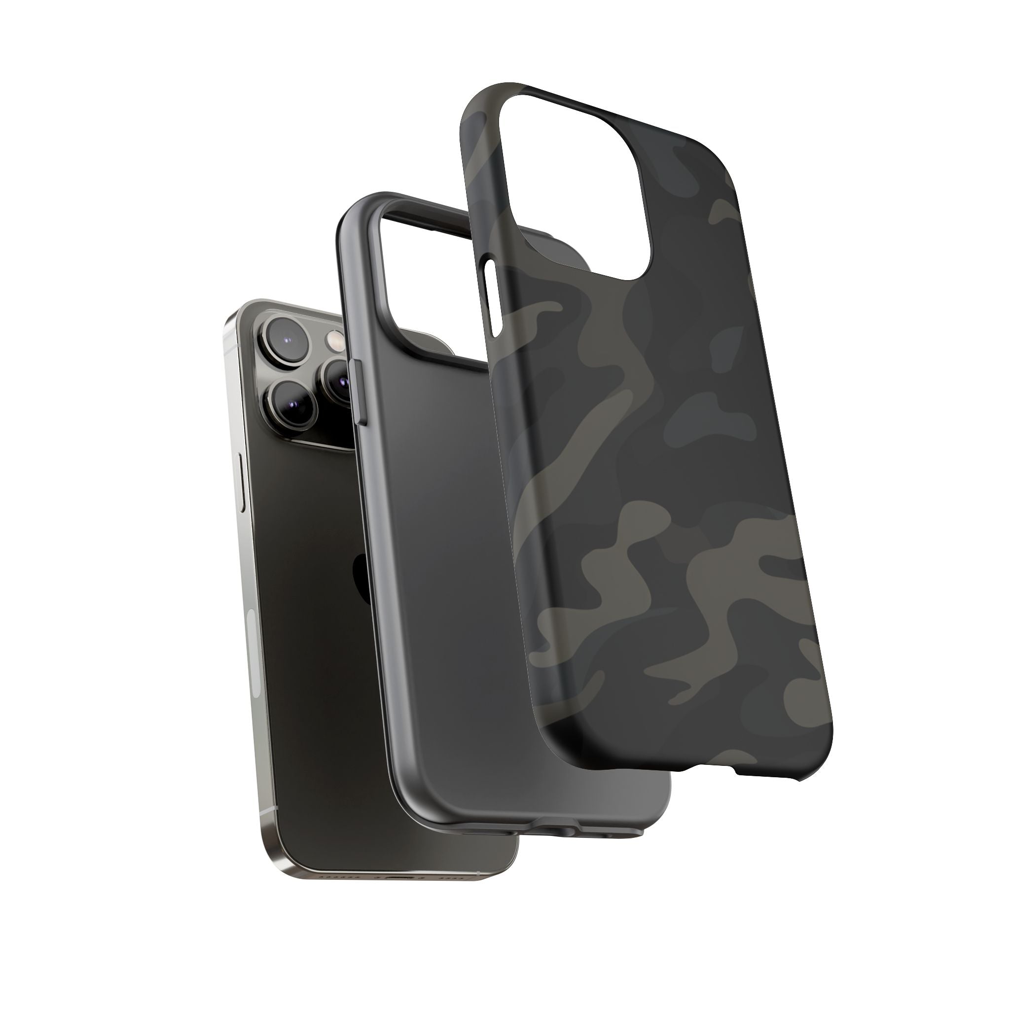 Black Camouflage Phone Case for iPhone, Samsung and Google Pixel