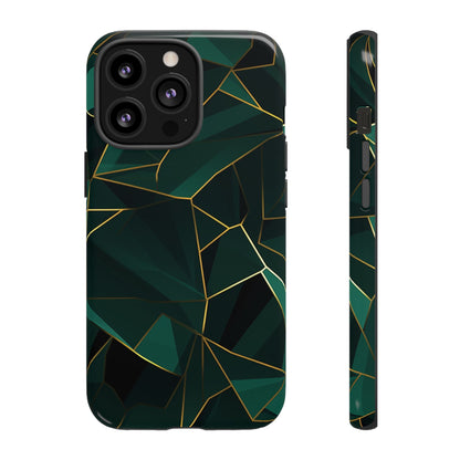 Emerald Veil - Geometric Luxe Phone Case iPhone 13 Pro Glossy