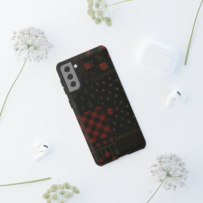 Black Festive Phone Case - Christmas Phone Cover - Tough Design