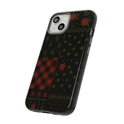 Black Festive Phone Case - Christmas Phone Cover - Tough Design