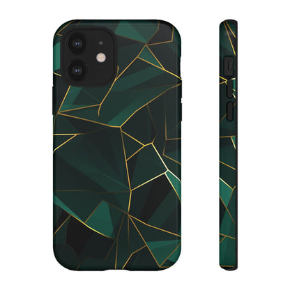 Emerald Veil - Geometric Luxe Phone Case iPhone 12 Glossy