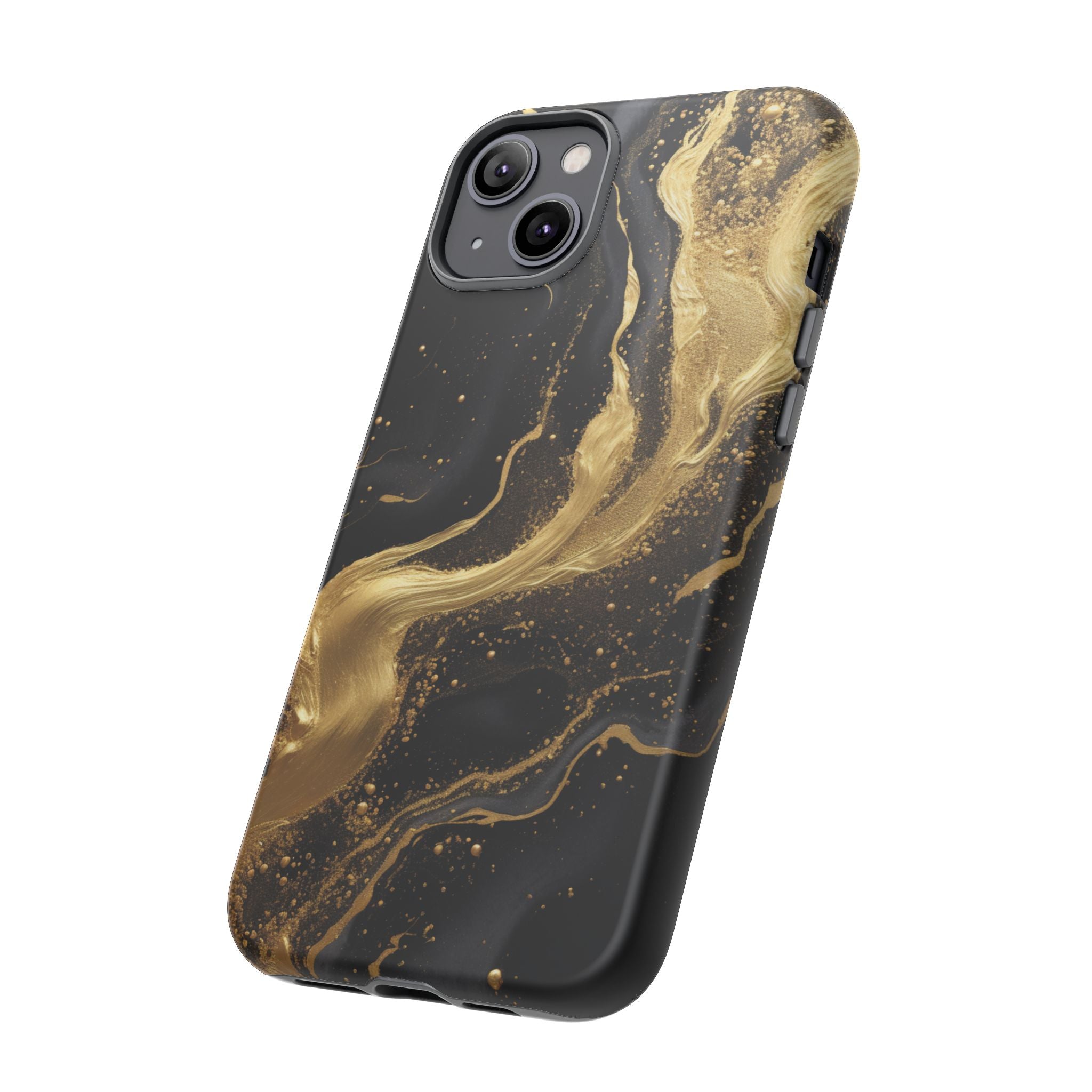 Golden Flow - Black &amp; Gold Marble Luxe Phone Case