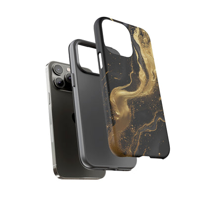 Golden Flow - Black &amp; Gold Marble Luxe Phone Case