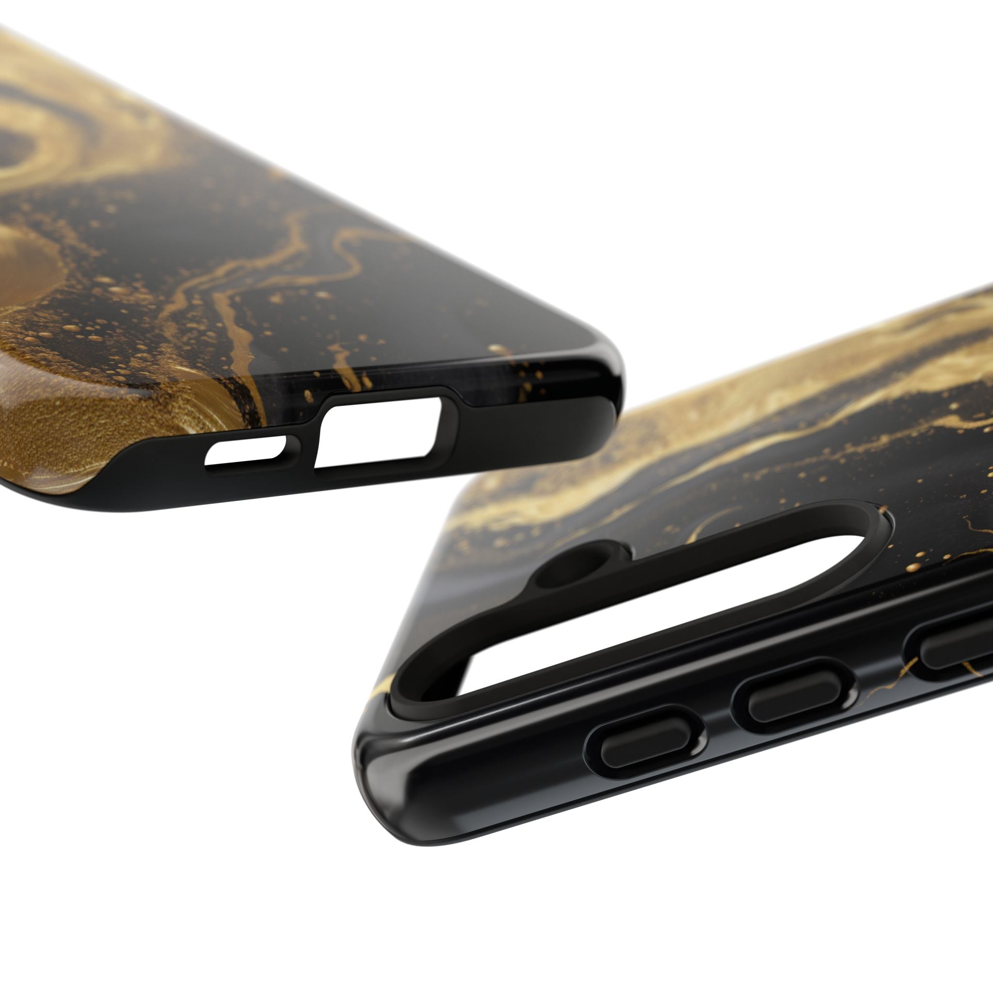 Golden Flow - Black &amp; Gold Marble Luxe Phone Case