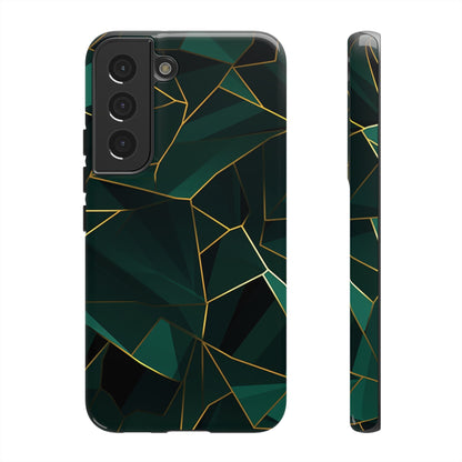 Emerald Veil - Geometric Luxe Phone Case Samsung Galaxy S22 Glossy