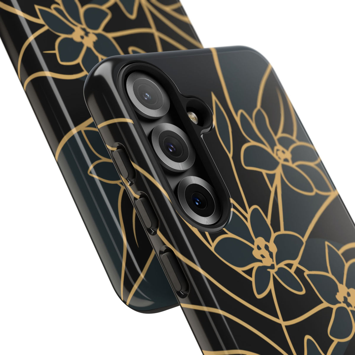 Golden Bloom - Elegant Floral Line Art Phone Case