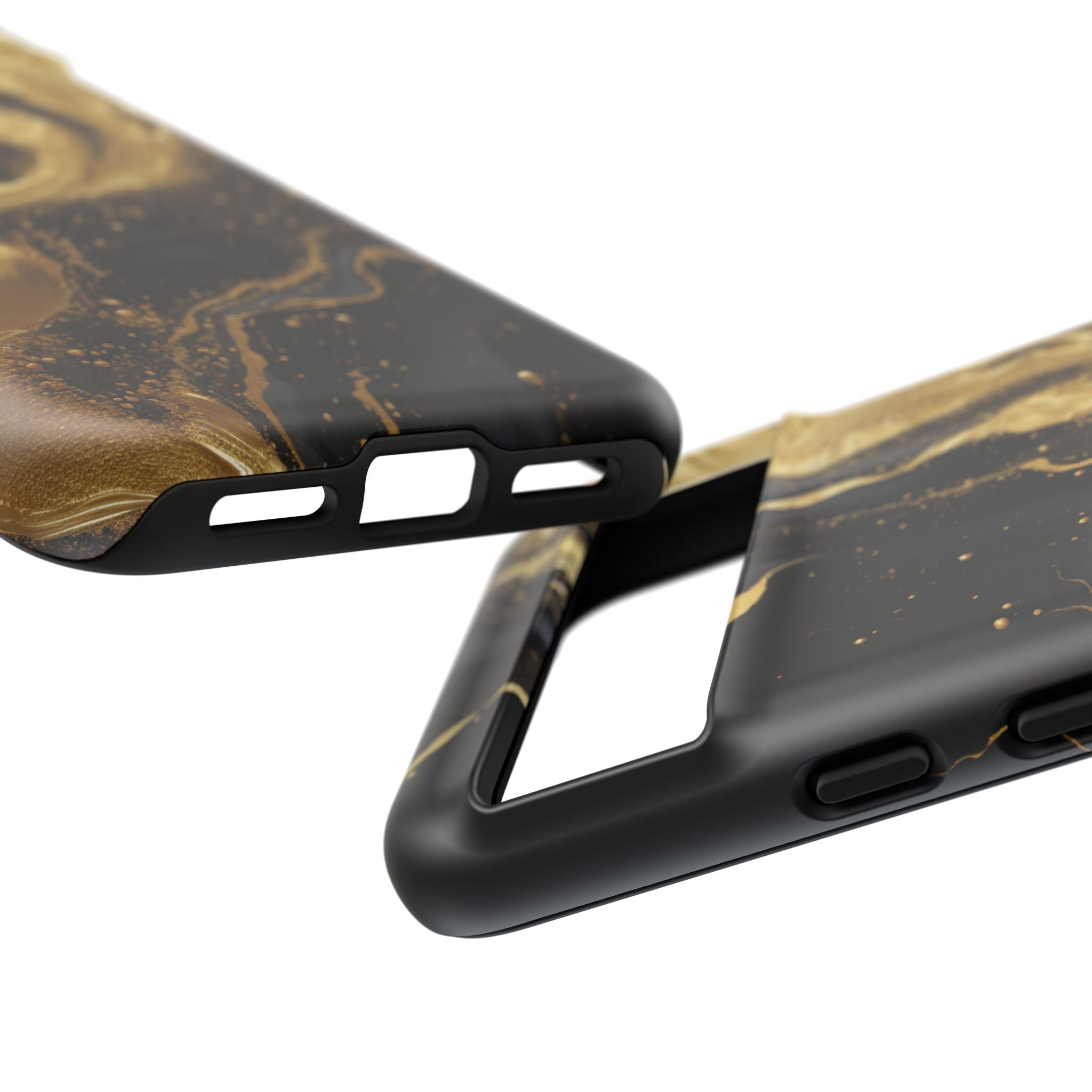 Golden Flow - Black &amp; Gold Marble Luxe Phone Case