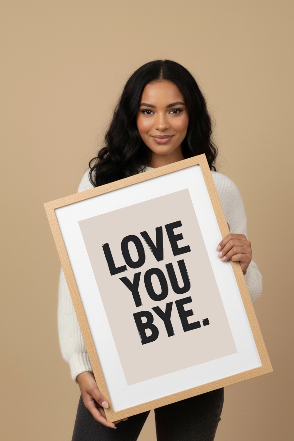 Love You Bye Typography Wall Art - Minimalist Quote Print