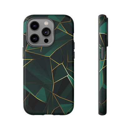 Emerald Veil - Geometric Luxe Phone Case iPhone 14 Pro Matte