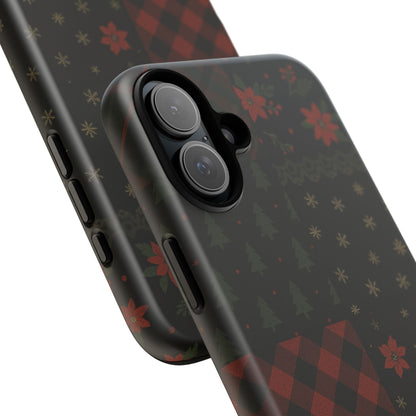 Black Festive Phone Case - Christmas Phone Cover - Tough Design