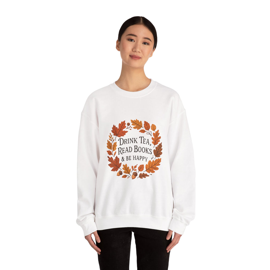 Cozy Book Lover Crewneck Sweatshirt - Fall Fashion Tea & Books Apparel | Gift for Readers