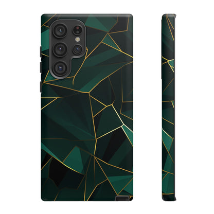Emerald Veil - Geometric Luxe Phone Case Samsung Galaxy S22 Ultra Matte