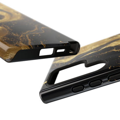Golden Flow - Black &amp; Gold Marble Luxe Phone Case