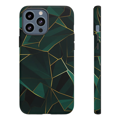 Emerald Veil - Geometric Luxe Phone Case iPhone 13 Pro Max Matte