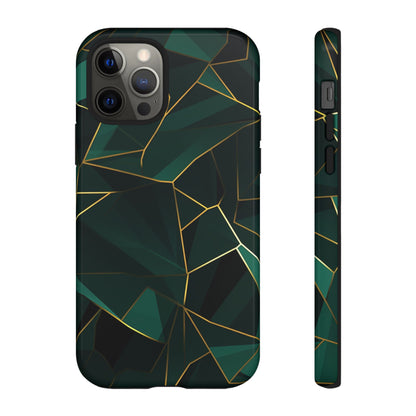 Emerald Veil - Geometric Luxe Phone Case iPhone 12 Pro Glossy