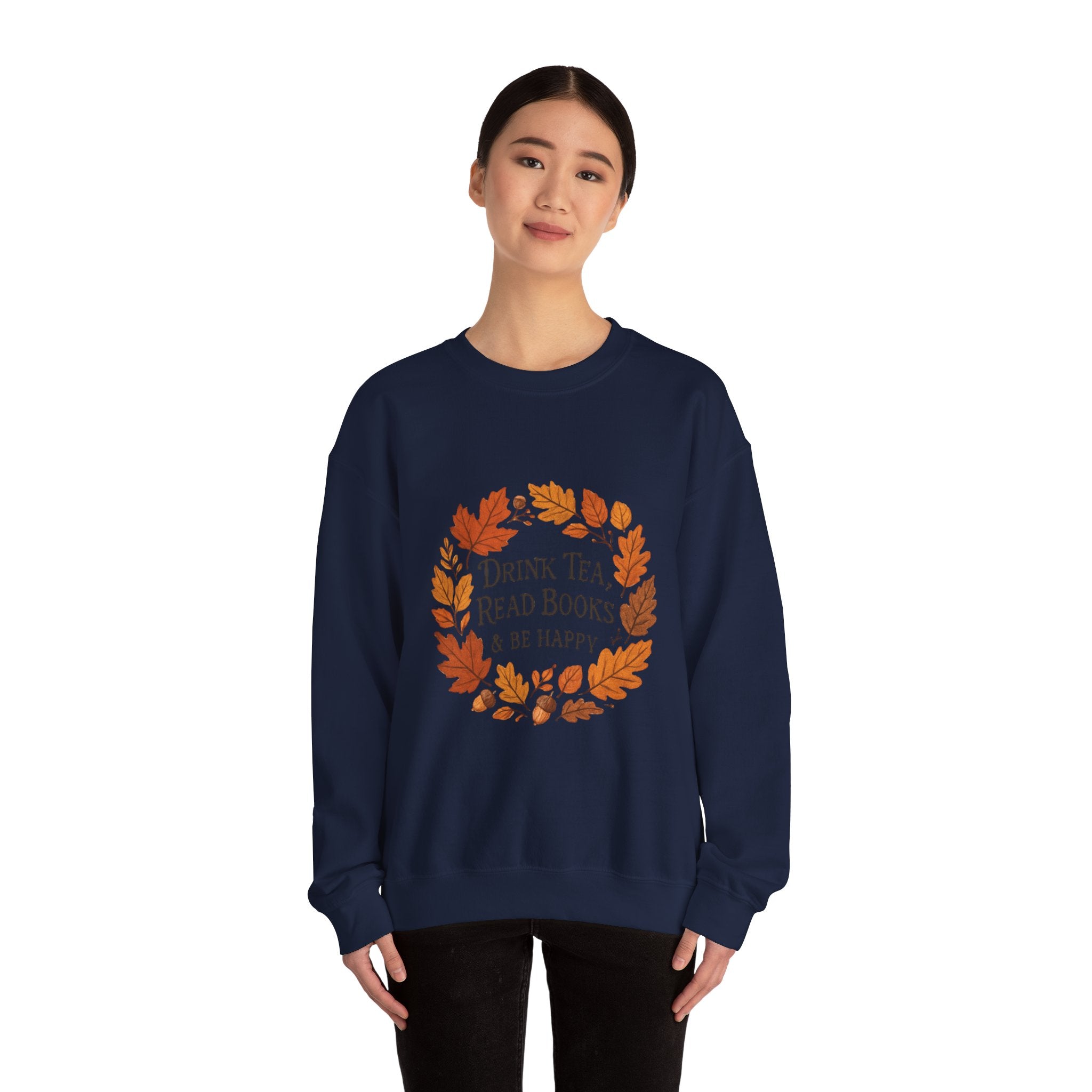 Cozy Book Lover Crewneck Sweatshirt - Fall Fashion Tea &amp; Books Apparel | Gift for Readers