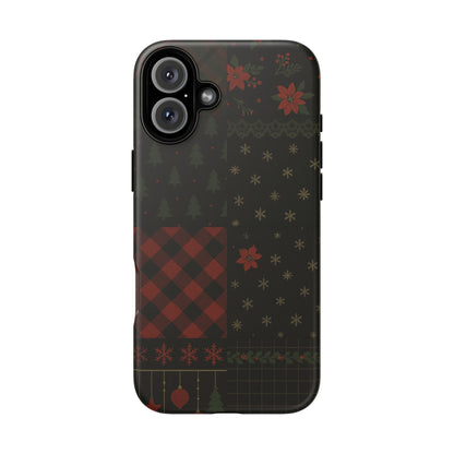 Black Festive Phone Case - Christmas Phone Cover - Tough Design iPhone 16 Plus Matte