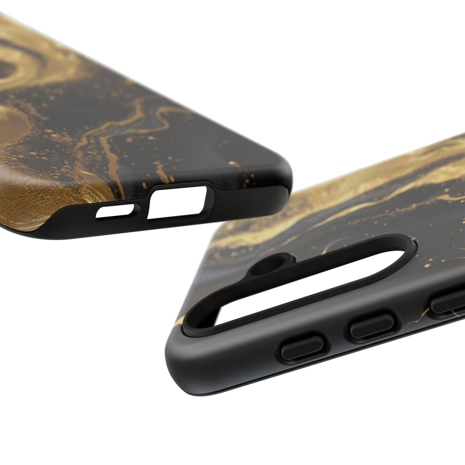 Golden Flow - Black &amp; Gold Marble Luxe Phone Case