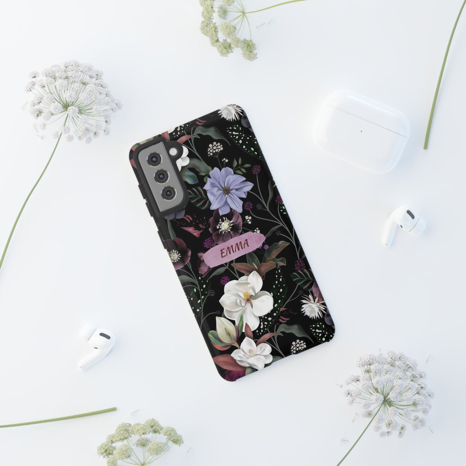 Phone Cases, Personalised Floral Pattern Ultra Plus Pro Cover, iPhone 16, 15, 14, 13+, Samsung Galaxy S23, S22, Custom Case