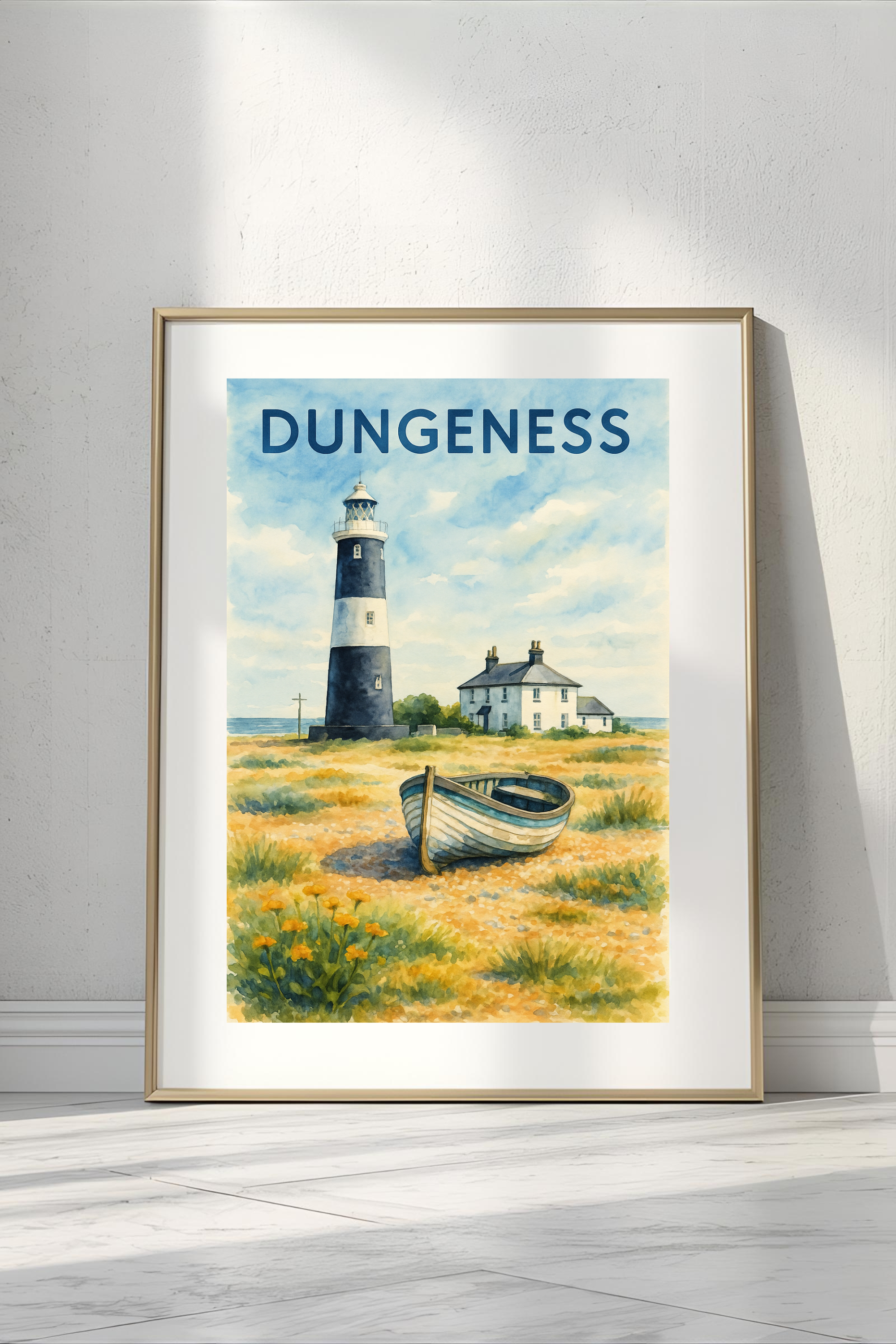 Dungeness Shores: Watercolor Beach Landscape