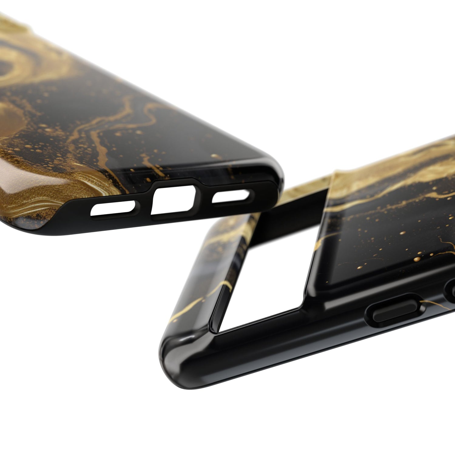 Golden Flow - Black &amp; Gold Marble Luxe Phone Case