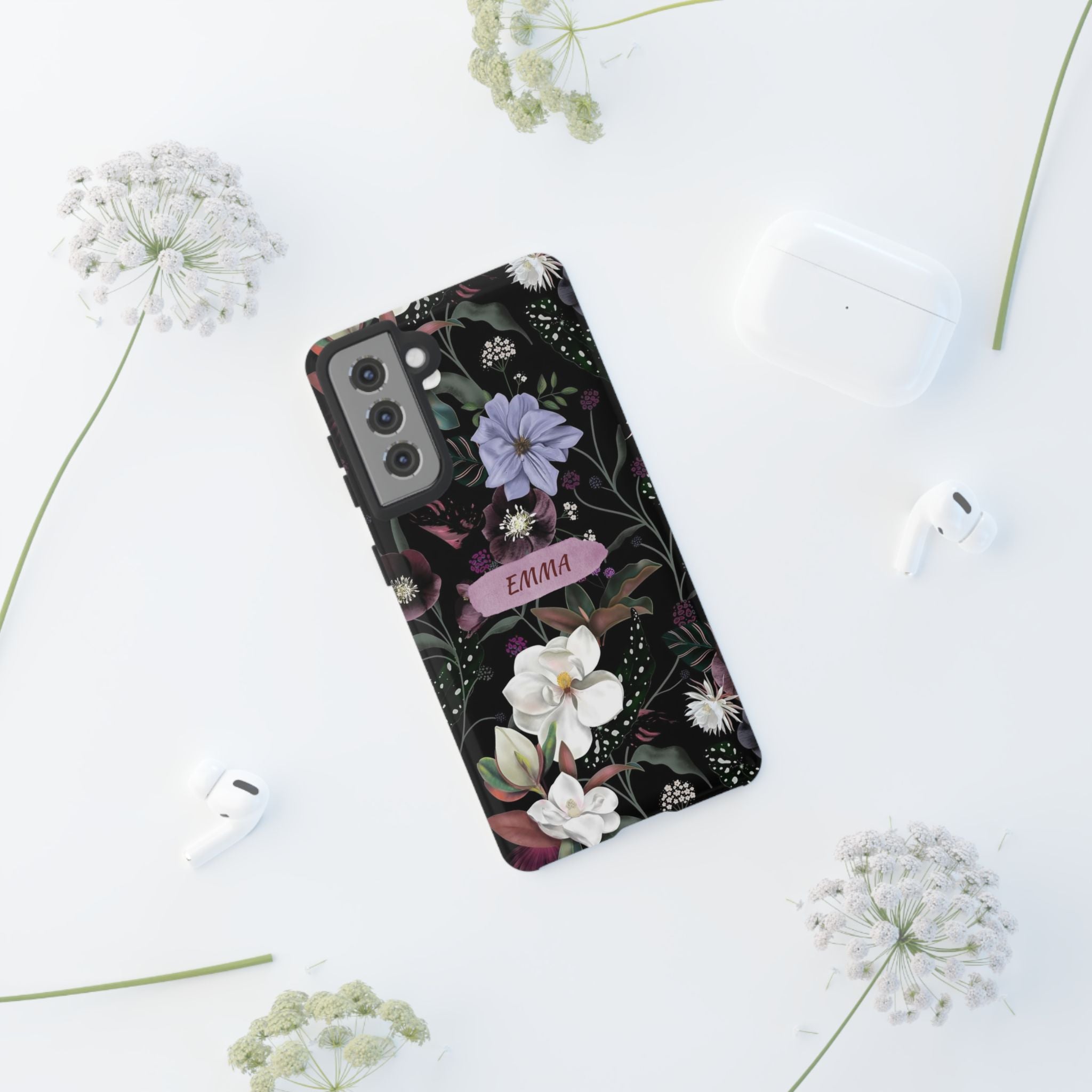 Phone Cases, Personalised Floral Pattern Ultra Plus Pro Cover, iPhone 16, 15, 14, 13+, Samsung Galaxy S23, S22, Custom Case