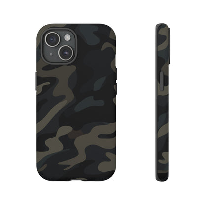 Black Camouflage Phone Case for iPhone, Samsung and Google Pixel iPhone 15 Matte