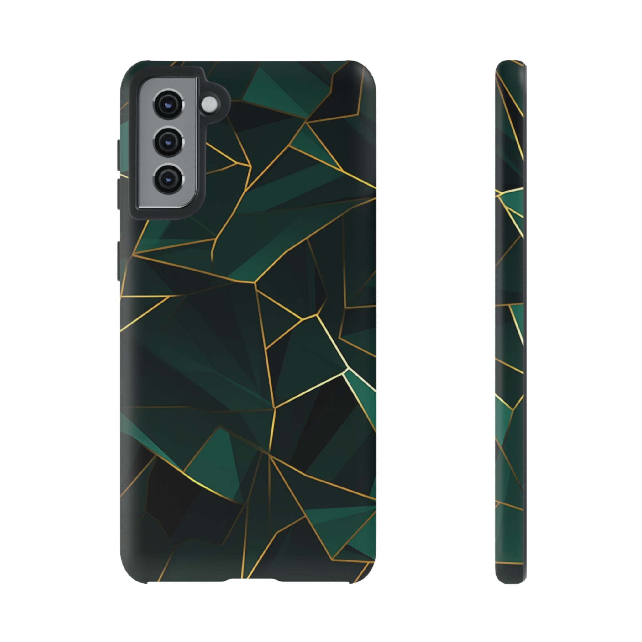 Emerald Veil - Geometric Luxe Phone Case Samsung Galaxy S21 Plus Matte