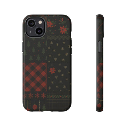 Black Festive Phone Case - Christmas Phone Cover - Tough Design iPhone 14 Plus Matte