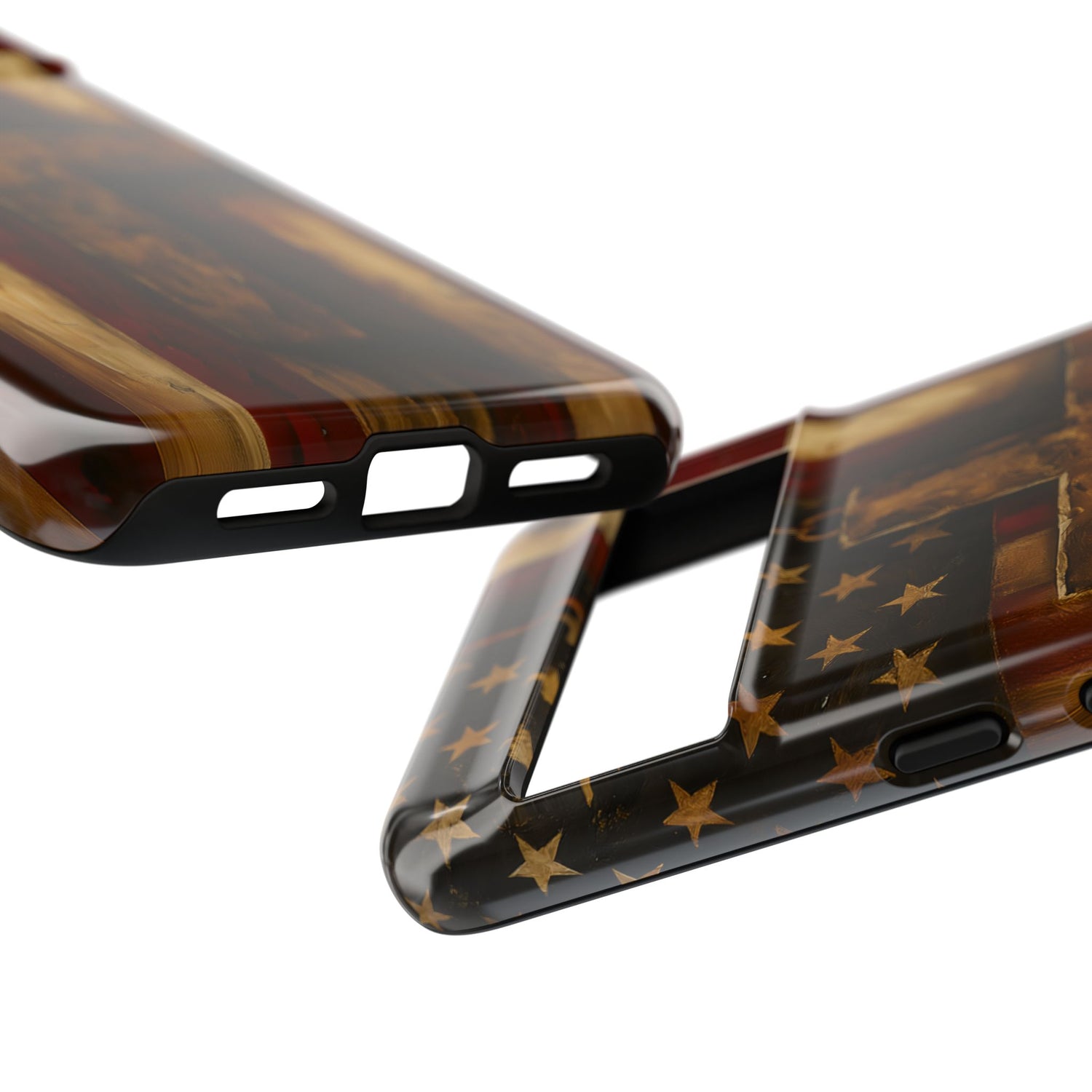 Forged in Faith Phone Case - Rustic Gold Cross &amp; American Flag | Patriotic Christian Case for iPhone, Samsung &amp; Pixel